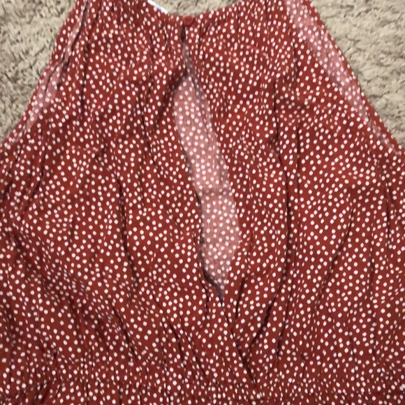 White & Burnt Orange Romper - Picture 3 of 5